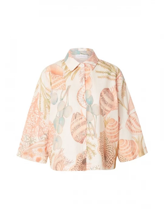 Foto van product Rich & Royal Blouse pastelblauw / lichtgroen / koraal / offwhite