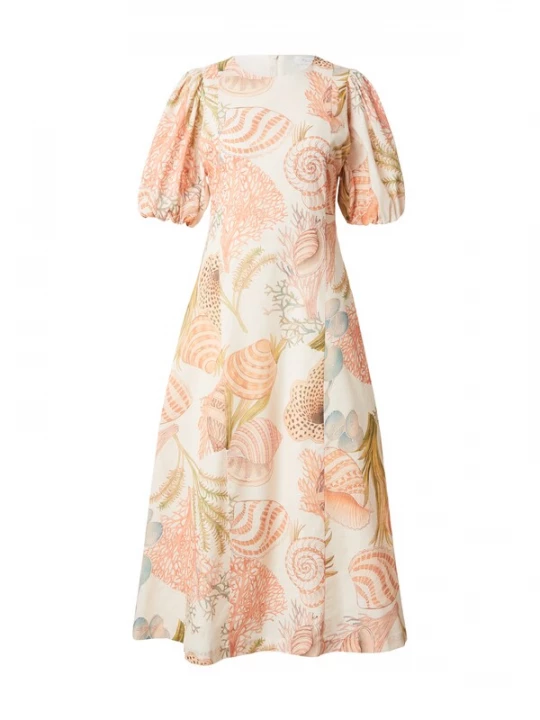 Foto van product Rich & Royal Jurk lichtblauw / lichtgroen / koraal / pasteloranje