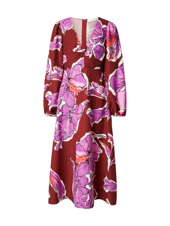 Foto van product Rich & Royal Jurk oranje / magenta / rood / wit