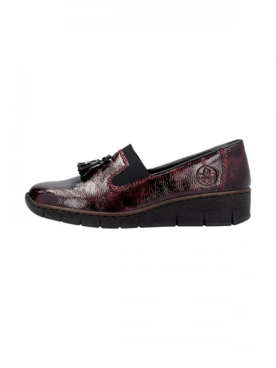 Foto van product Rieker Instappers 'Softlack-Slipper' rood