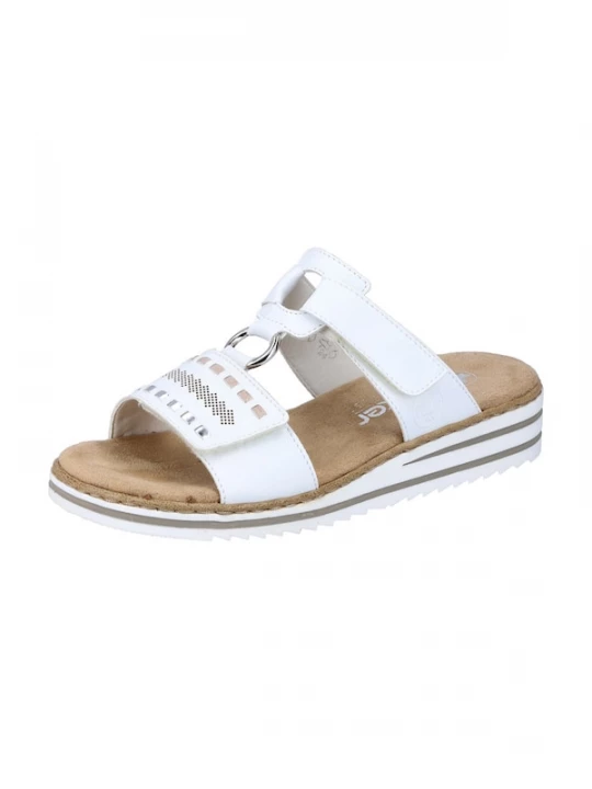 Foto van product Rieker Muiltjes beige / zilver / wit