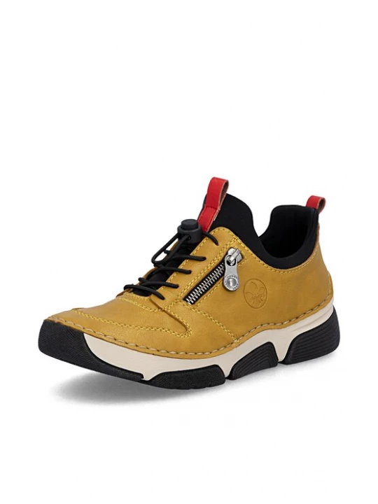 Foto van product Rieker Sportieve veterschoen curry / zwart