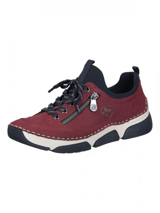 Foto van product Rieker Sportieve veterschoen donkerrood / zwart