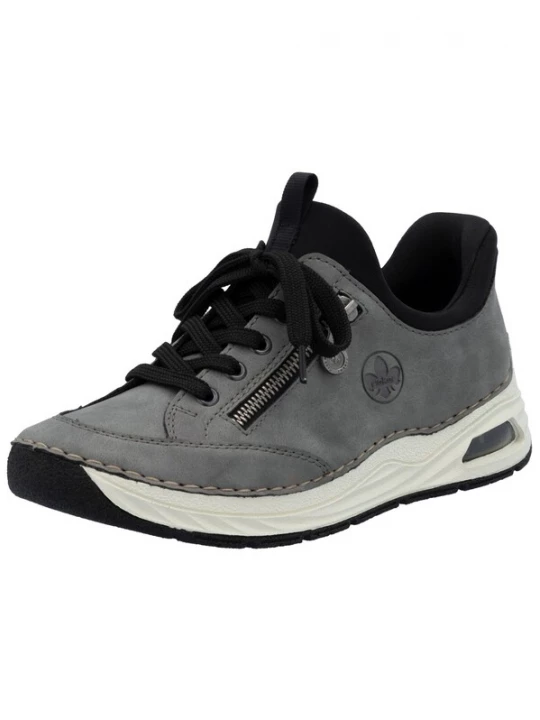 Foto van product Rieker Sportieve veterschoen grijs / zwart