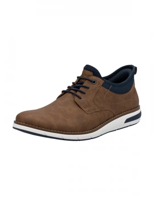 Foto van product Rieker Sportieve veterschoen navy / karamel