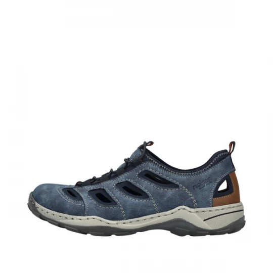 Foto van product Rieker Sportieve veterschoen 'Oilybuk' marine / navy / bruin