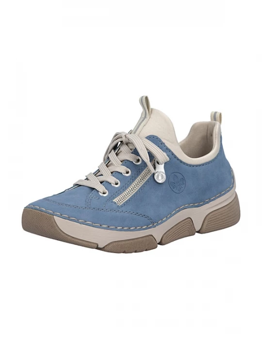 Foto van product Rieker Sportieve veterschoen taupe / azuur
