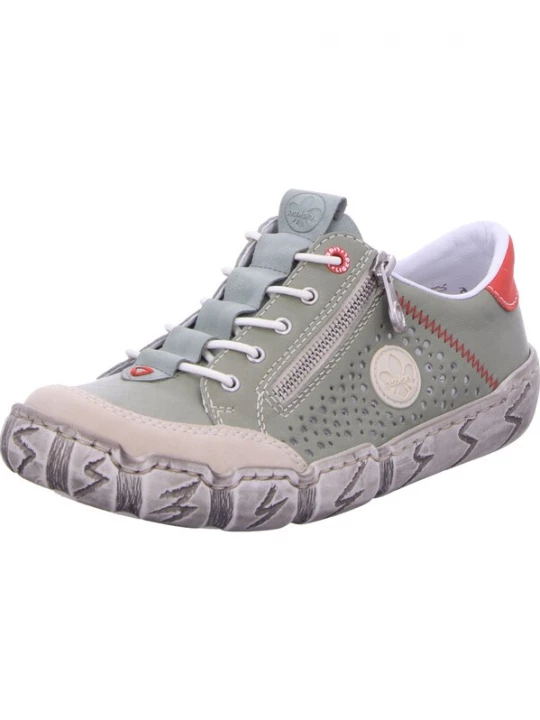 Foto van product Rieker Sportieve veterschoen taupe / groen