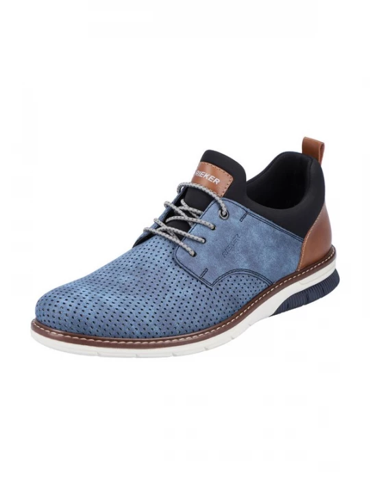 Foto van product Rieker Veterschoen blauw gemêleerd / brokaat / zwart