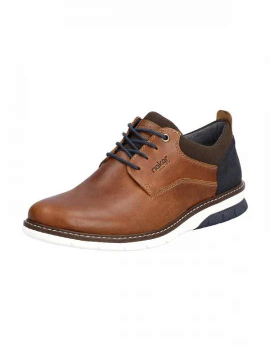 Foto van product Rieker Veterschoen donkerblauw / bruin / chocoladebruin