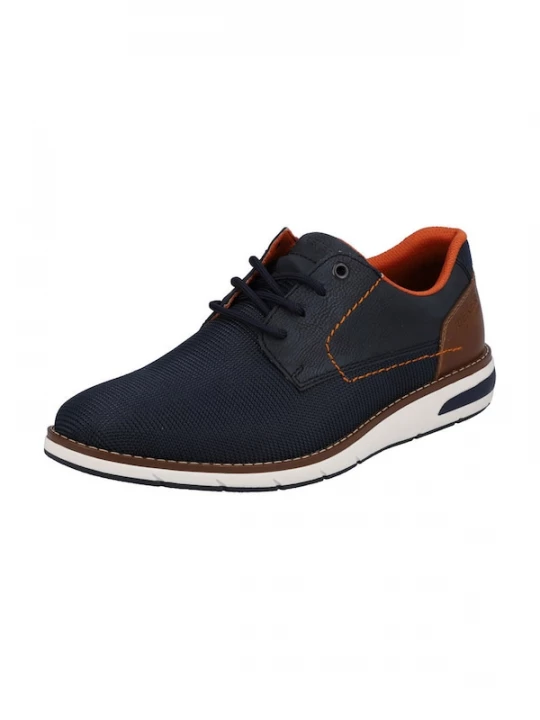 Foto van product Rieker Veterschoen navy / bruin / oranje