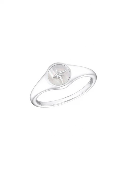 Foto van product Ring met parelmoeren detail s.Oliver zilver