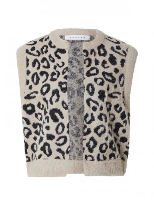 Foto van product RINO & PELLE Gebreide bodywarmer 'Elona' lichtbruin / zwart