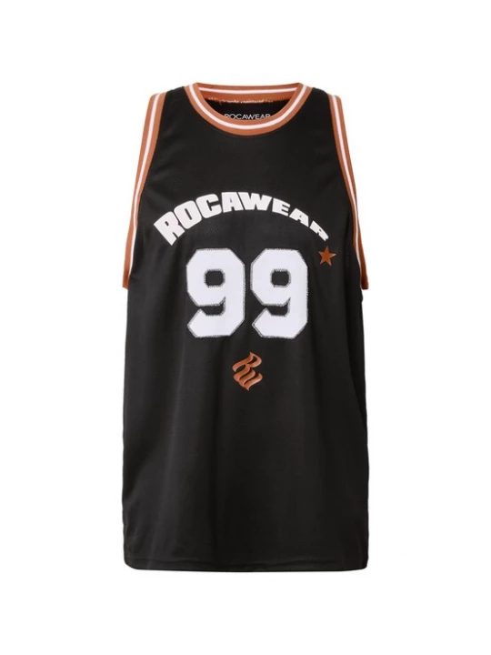 Foto van product ROCAWEAR Shirt 'Baller' cognac / zwart / wit