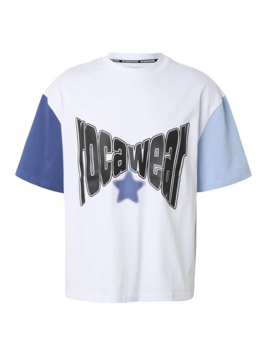 Foto van product ROCAWEAR Shirt 'Colored' duifblauw / zwart / wit