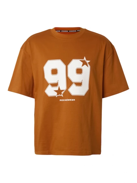 Foto van product ROCAWEAR Shirt 'Strambers' donkeroranje / wit