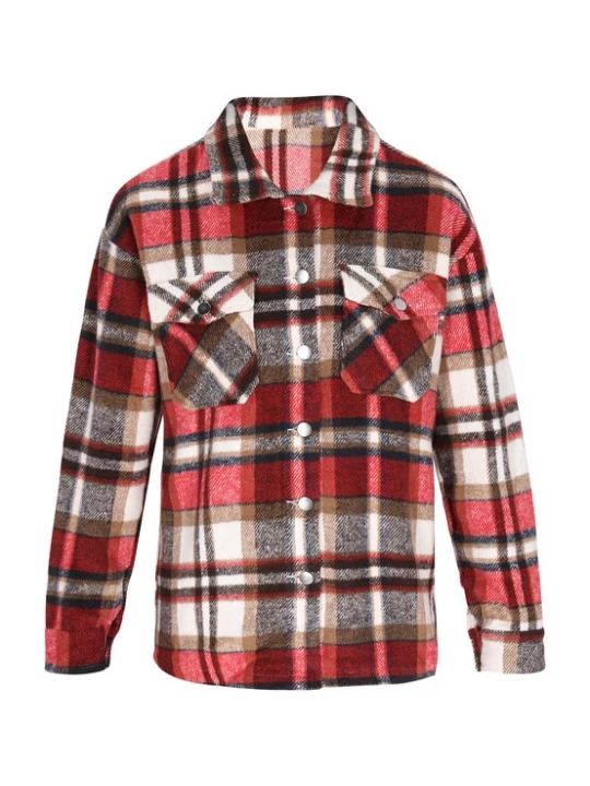 Foto van product ROCKEASY Tussenjas bruin / rood / wit