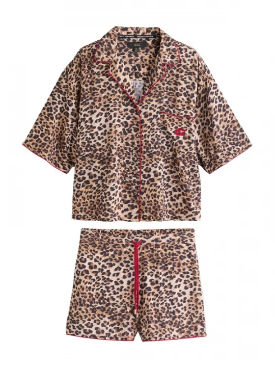 Foto van product Rockett St George Korte pyjama beige / bruin / lichtbruin / donkerrood