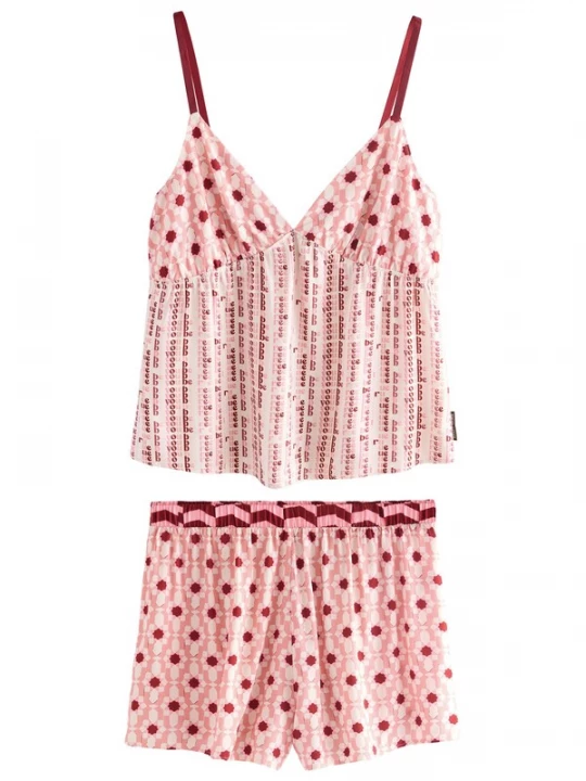 Foto van product Rockett St George Korte pyjama rosa / rosé / poederroze / bordeaux