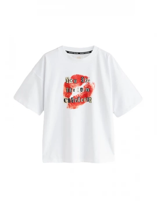 Foto van product Rockett St George Shirt lichtbeige / oranjerood / zwart / wit