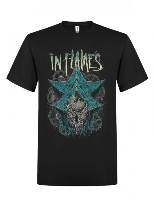 Foto van product Rockshirts Shirt 'In Flames The Wheel Turns T-Shirt' zwart