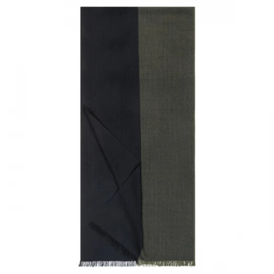 Foto van product Roeckl Sjaal ' TWO-TONE WOOL ' olijfgroen / donkergroen / zwart