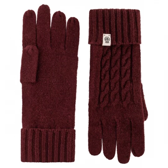 Foto van product Roeckl Vingerhandschoenen ' CABLED CHARM' bordeaux / wijnrood / karmijnrood / donkerrood