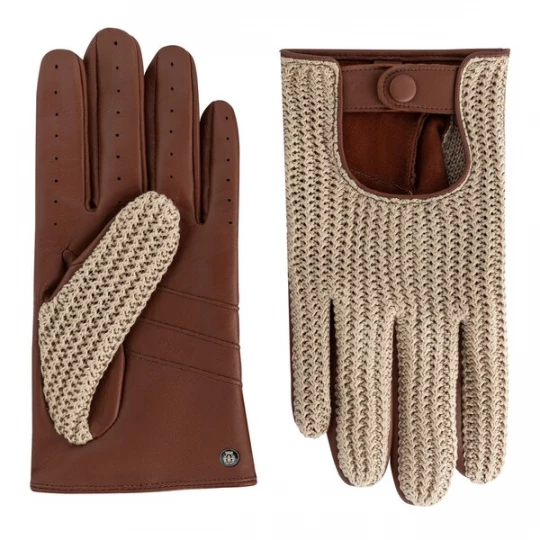 Foto van product Roeckl Vingerhandschoenen 'LE MANS AUTOFAHRER TOUCH' beige / donkerbeige / bruin / lichtbruin / donkerbruin