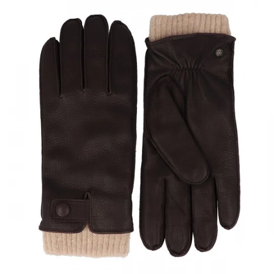 Foto van product Roeckl Vingerhandschoenen 'Quebec' sand / donkerbruin