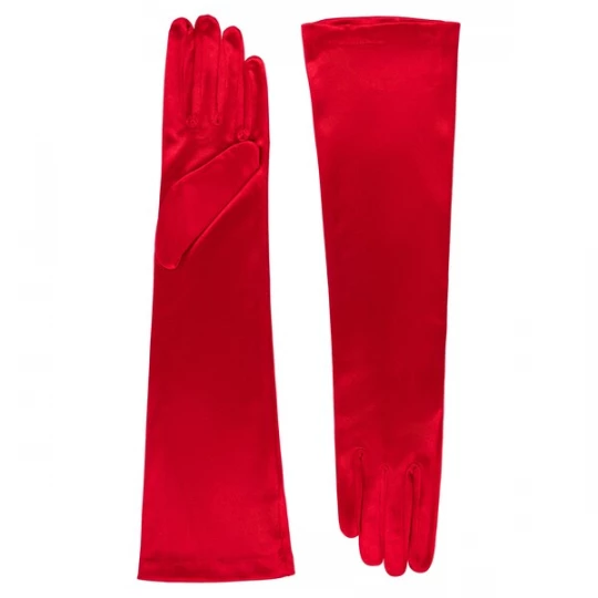 Foto van product Roeckl Vingerhandschoenen 'SHINY SATIN LANG' rood / kersrood / vuurrood / knalrood / lichtrood
