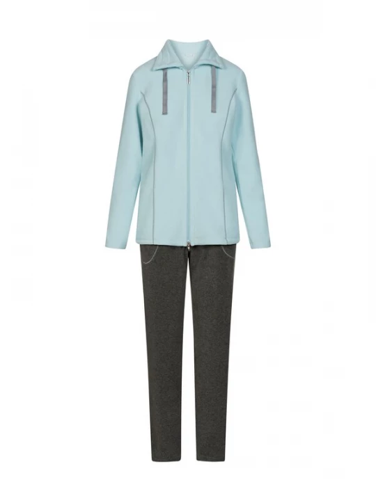 Foto van product Rösch Pyjama ' Fleece ' lichtblauw / donkergrijs