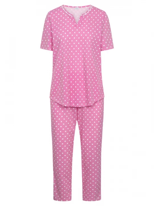 Foto van product Rösch Pyjama ' Mustermix ' donkerroze / wit