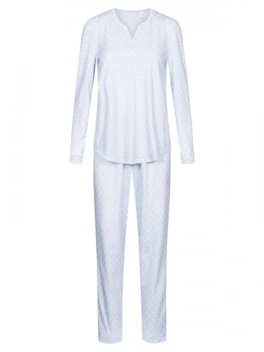 Foto van product Rösch Pyjama ' Mustermix ' lichtblauw / wit