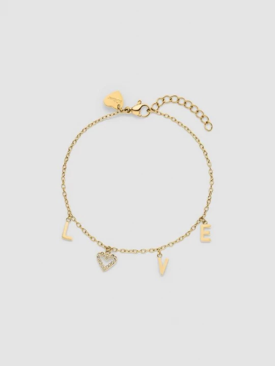 Foto van product Roestvrijstalen armband met bedels s.Oliver goud