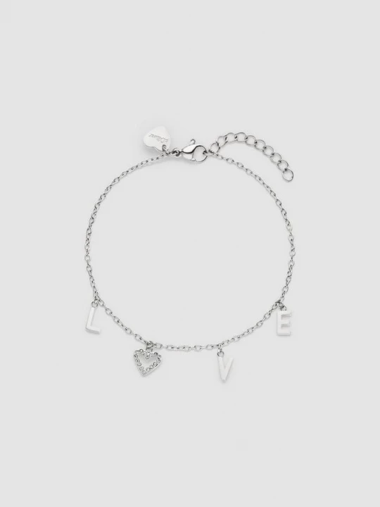 Foto van product Roestvrijstalen armband met bedels s.Oliver zilver