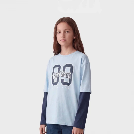 Foto van product Round Serif 89 Layered Longsleeve Junior Karl Kani blauw