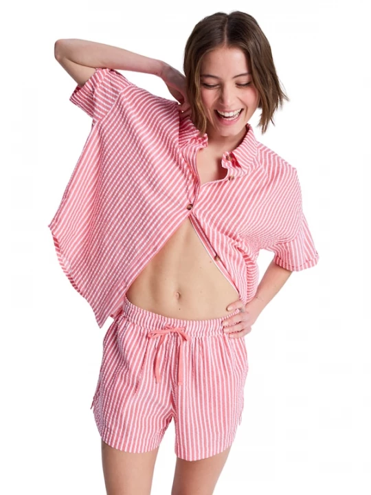 Foto van product ROXY Broek 'Lekeitio' pink / wit