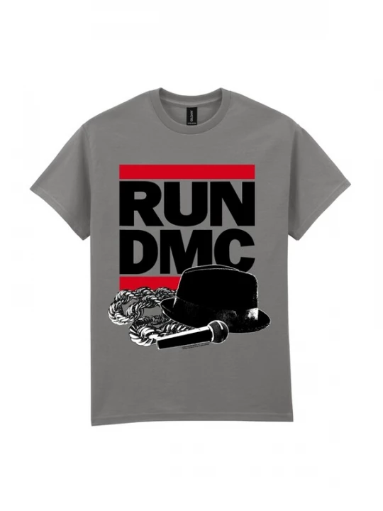 Foto van product RUN DMC Shirt 'RUN DMC Hat And Chain T-Shirt' grijs