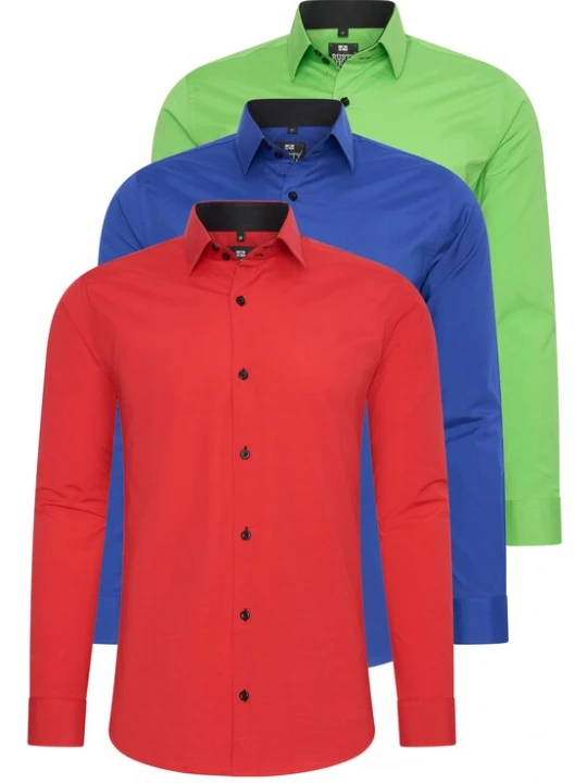 Foto van product Rusty Neal Overhemd blauw / limoen / rood