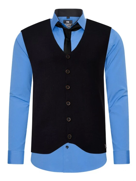 Foto van product Rusty Neal Overhemd blauw / zwart