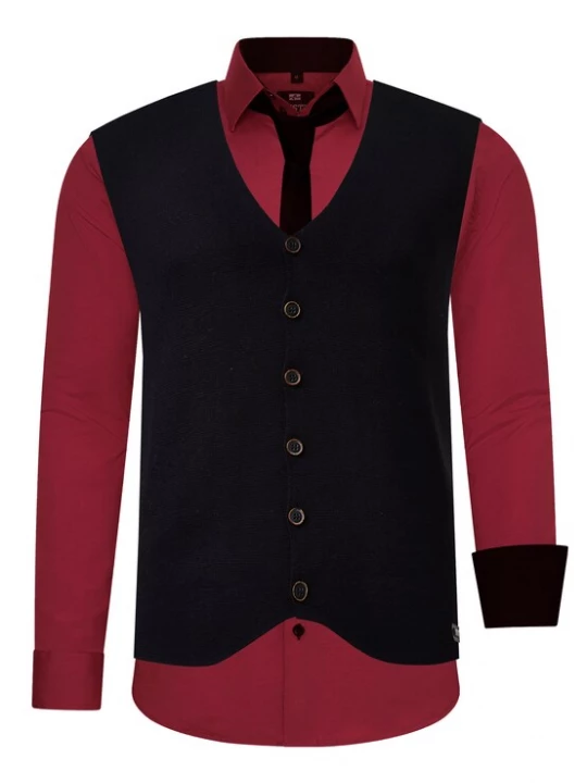 Foto van product Rusty Neal Overhemd bruin / merlot / zwart
