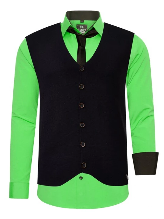 Foto van product Rusty Neal Overhemd neongroen / zwart