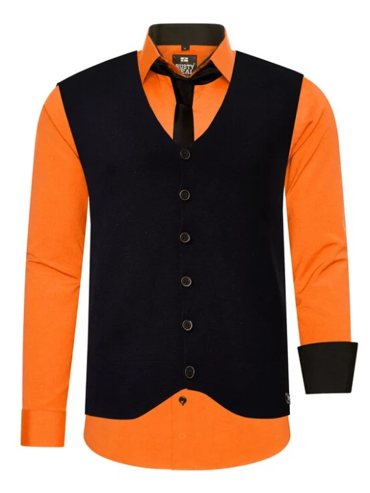 Foto van product Rusty Neal Overhemd oranje / zwart