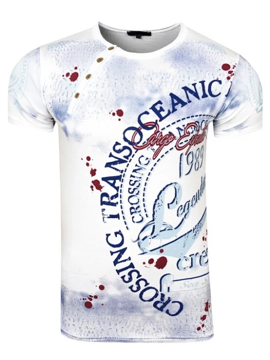 Foto van product Rusty Neal Shirt blauw / donkerrood / wit