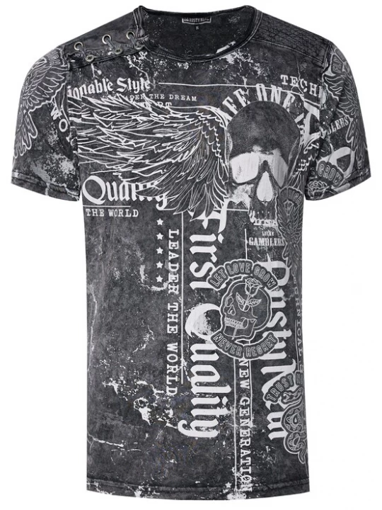 Foto van product Rusty Neal Shirt donkergrijs / wit
