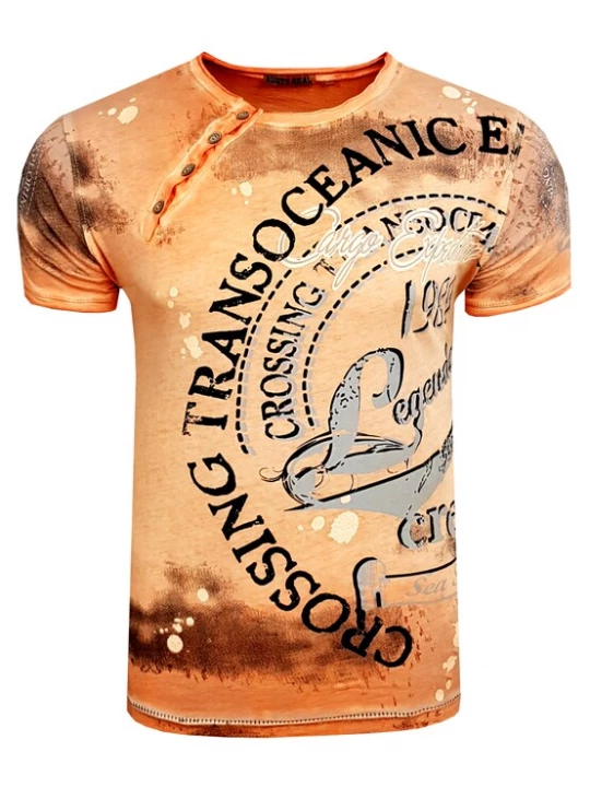 Foto van product Rusty Neal Shirt grijs / oranje / zwart