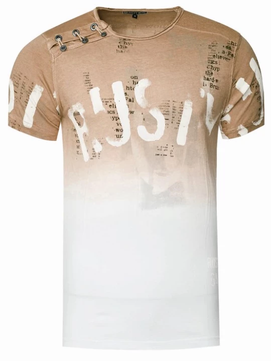 Foto van product Rusty Neal Shirt karamel / cappuccino / grijs / zwart / wit