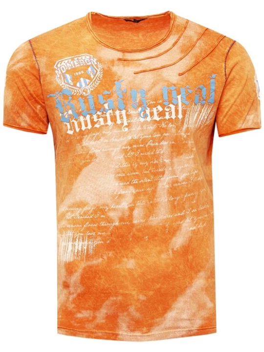 Foto van product Rusty Neal Shirt lichtblauw / oranje / wit