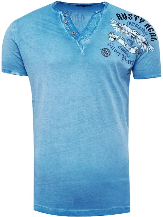 Foto van product Rusty Neal Shirt lichtblauw / wit