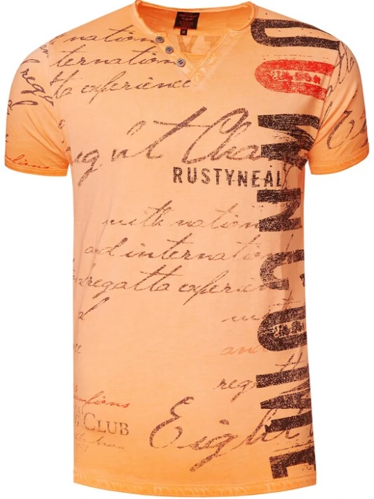 Foto van product Rusty Neal Shirt oranje / rood / zwart